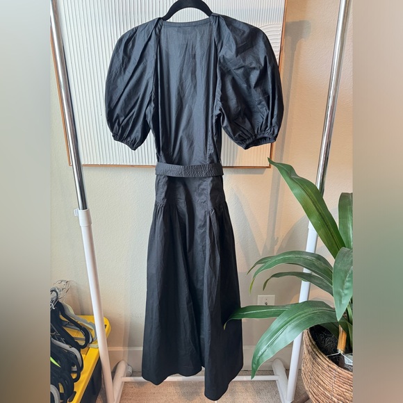 Ulla Johnson Carina cotton Noir Midi puff sleeve dress - Picture 6 of 12